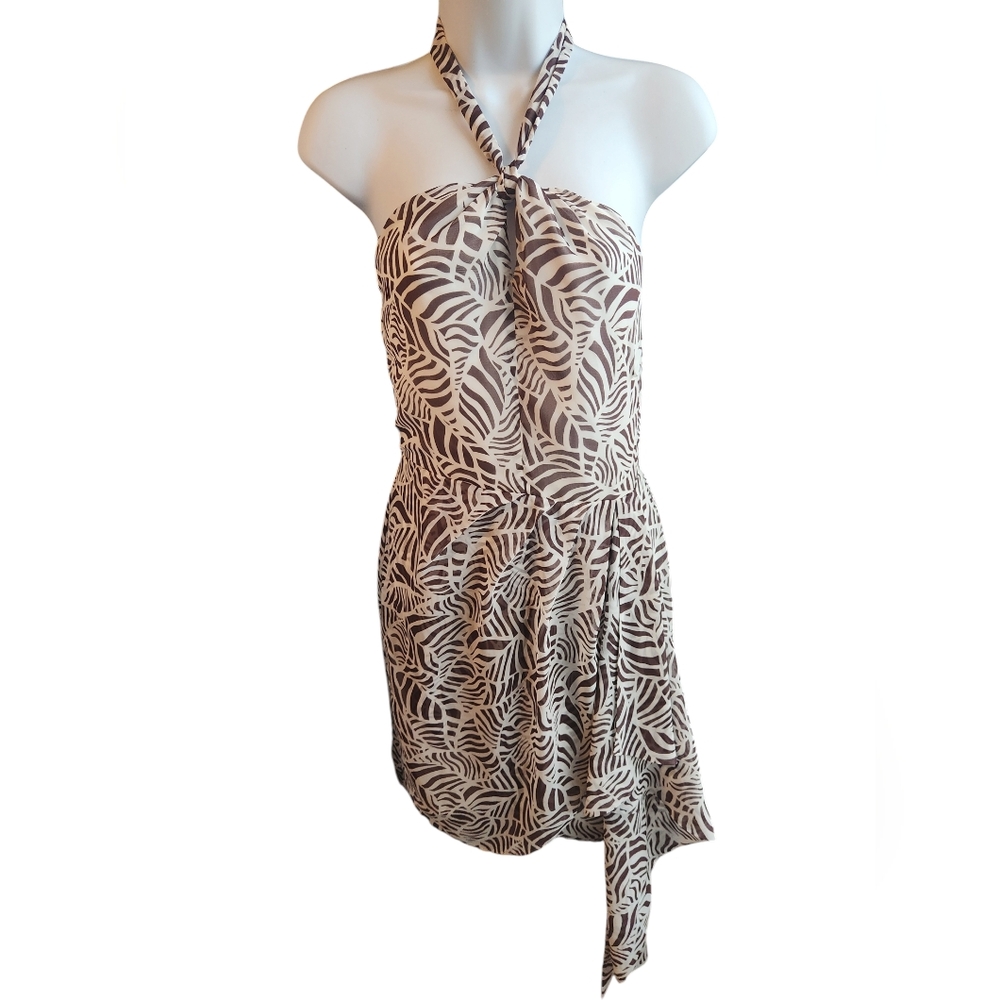 Toccin x RTR Brown Geometric Halter Dress Size 0
